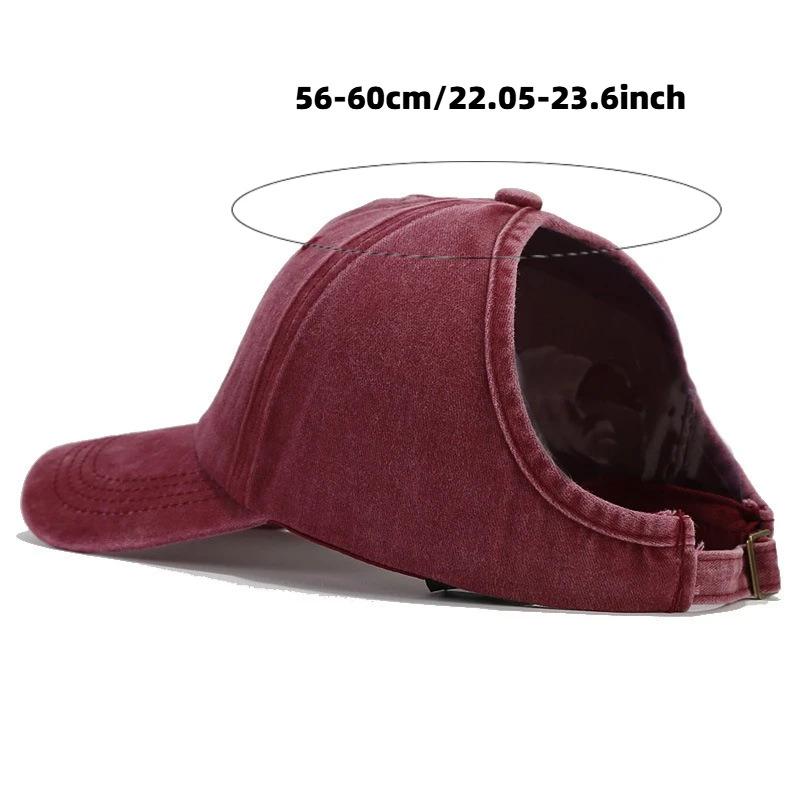 1pc Retro Washed Backless Baseball Cap for Women,Summer Outdoor Sports Ponytails,Stylish and Versatile Sun Hat for Daily Wear