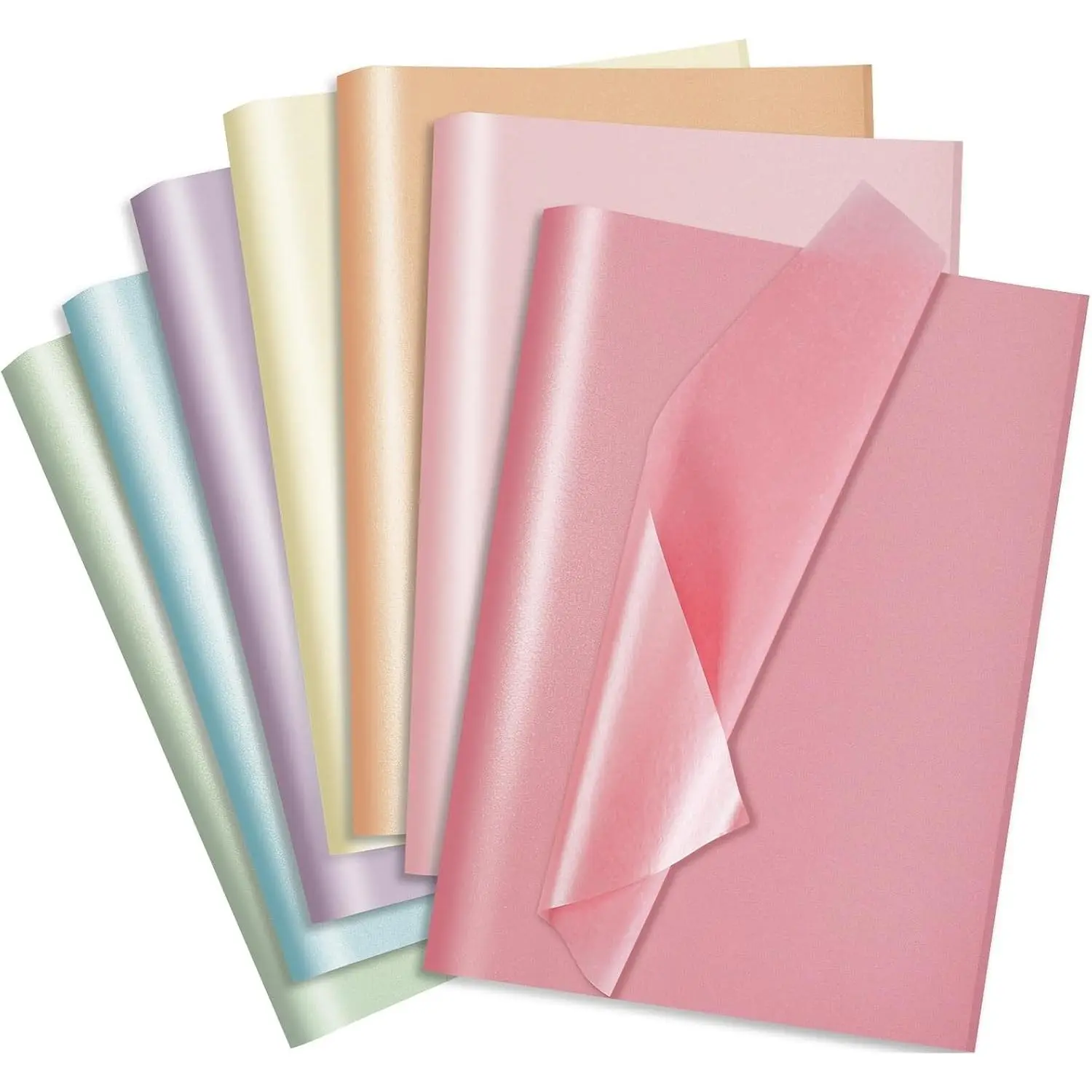 110 Sheets Tissue Paper Bulk for Gift Bags 7 Metallic Colors Pastel Tissue Paper for Garland Crafts Gift Wraps Weddings Baby Shower Pastel Birthday Decorations, 14 x 20 Inch