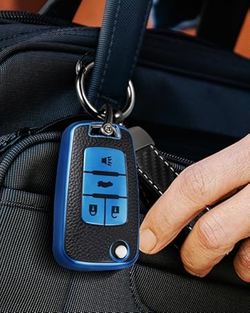 for Chevy Key Fob Cover with Carbon Fiber Style Belt Keychain,Upgraded TPU Surface Grain Key Case for Cruze Equinox Malibu Sonic Trax Impala Cruze (4 Buttons) (Red, A2) for Chevy Key Fob Cover with Carbon Fiber Style Belt Keychain,Upgraded TPU Surface Grain Key Case for Cruze Equinox Malibu Sonic Trax Impala Cruze (4 Buttons) (Red, A2)