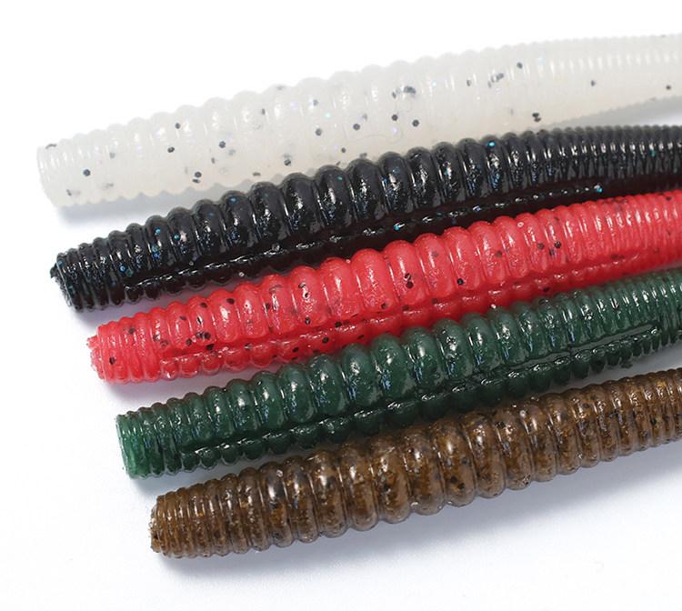 Rockin' Noodle Worm HighDensityLeadFreeSoftBait TexasRiggedLure For BassFishing RockWorm ArtificialBait With WeightedInsert Perfect For BassTrolling And TexasRig