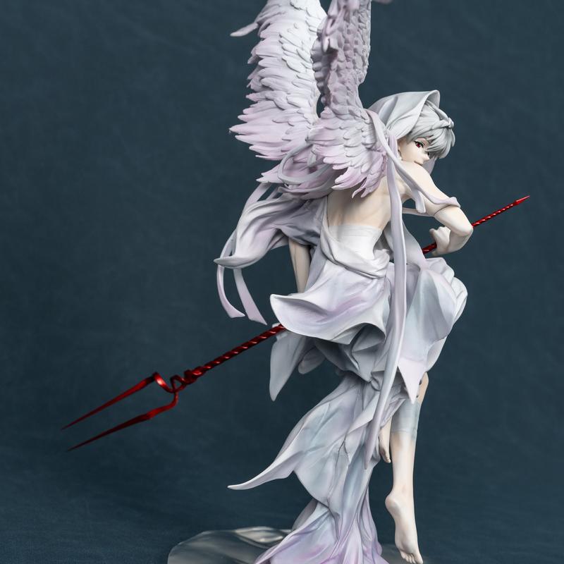 Anime Figure Angel Kaworu Nagisa Wings GK Statue 17th Apostle Longinus Spear Action Figure Collectible Model Toy 32cm Height for Otaku Fans Gift