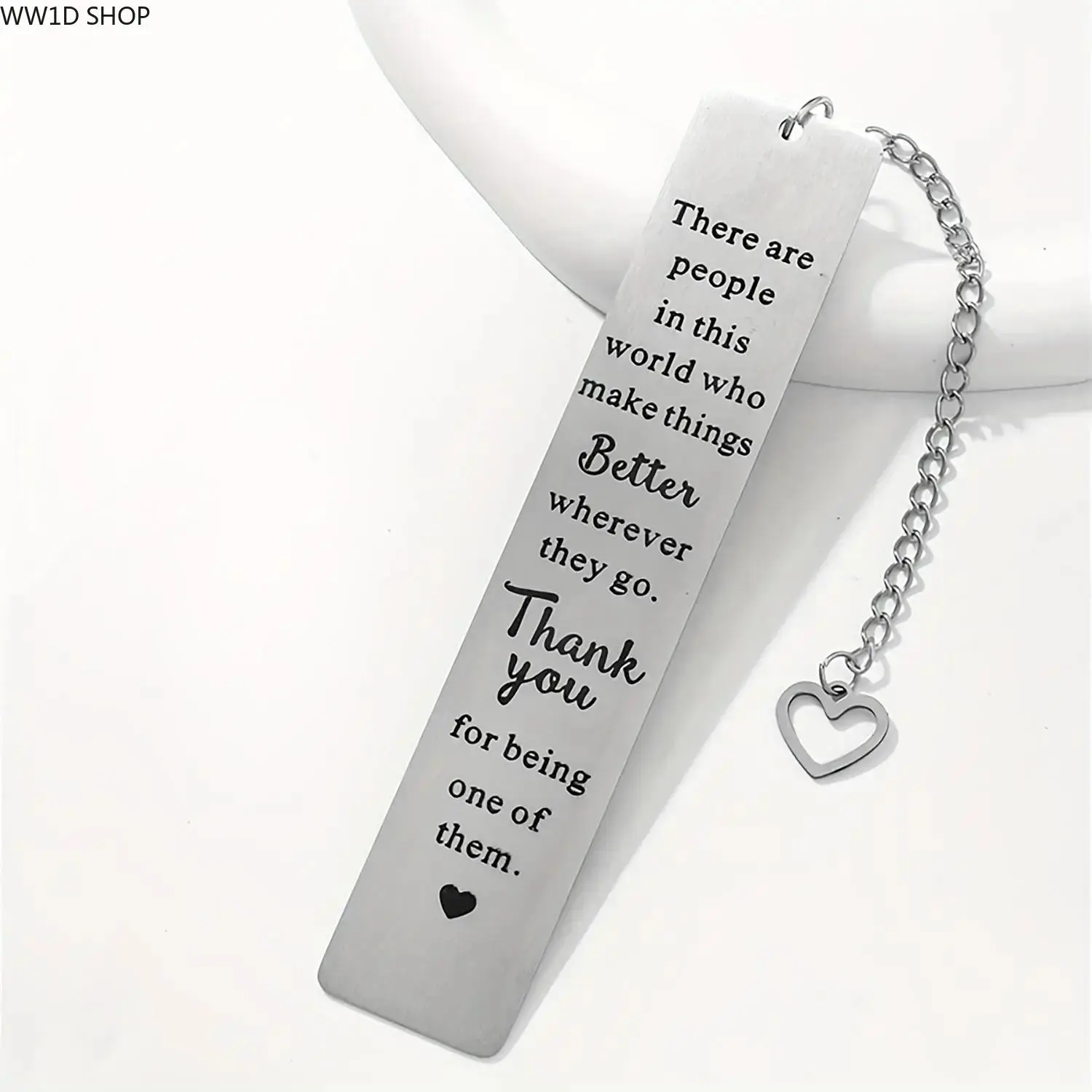 Stainless Steel Letter Pattern Metal Bookmark for Readers and Students, Durable Reading Accessory with Engraved Design
