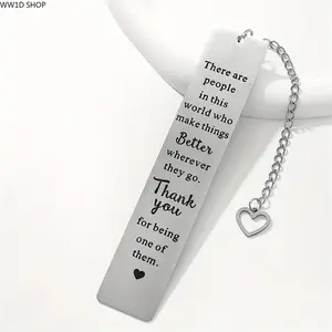 Stainless Steel Letter Pattern Metal Bookmark for Readers and Students, Durable Reading Accessory with Engraved Design