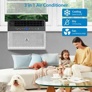 OUTGOODS 6000 BTU Low Noise Window Air Conditioner Unit, 115V 60Hz, Washable Reusable Filter, Wireless Remote Control, Compact Cooling for Small Rooms