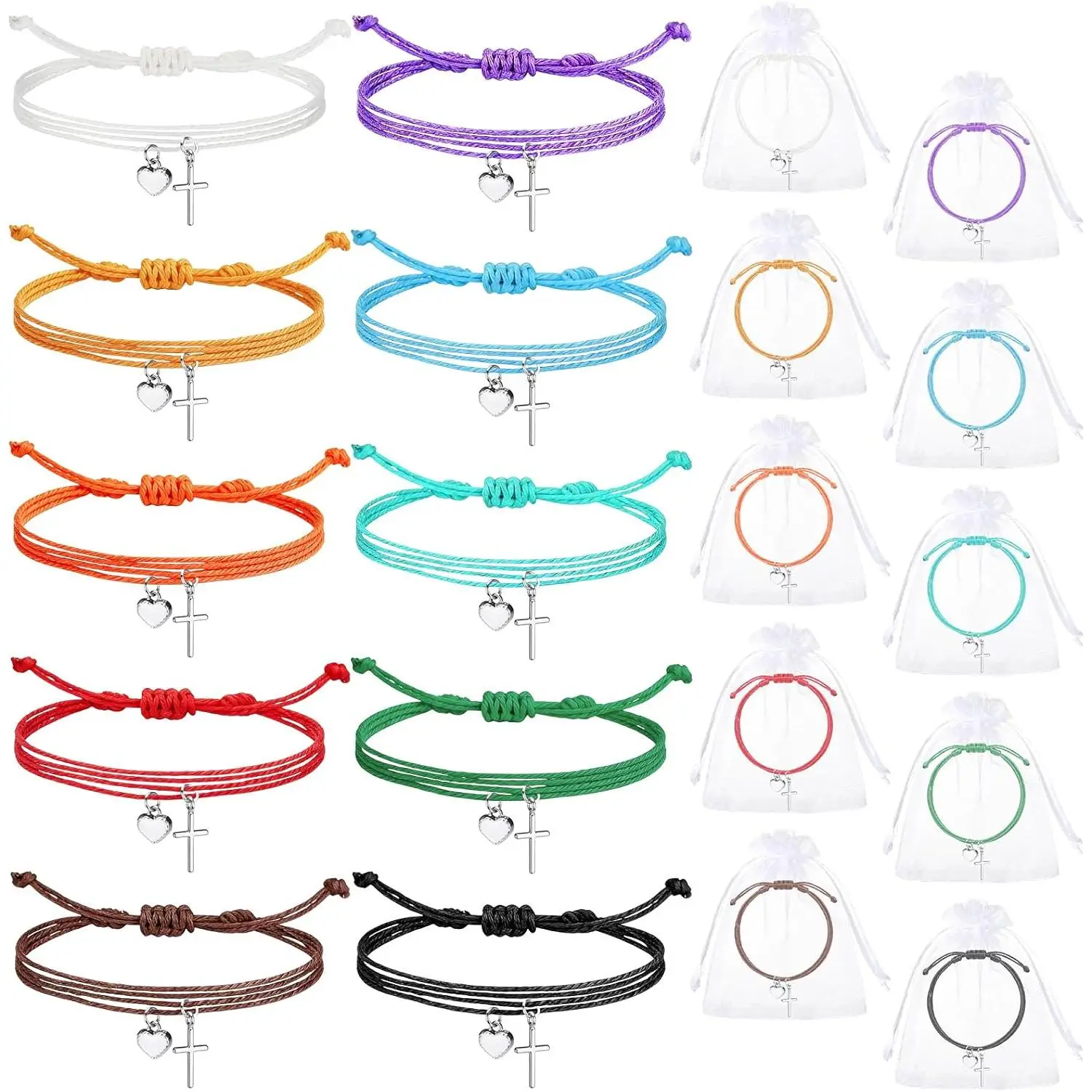 30 Sets  Bracelets Bulk Baptism Party Favors Christian  Bracelets First Communion Gifts Religious  Charms for Graduation Baptism Church Wedding Party