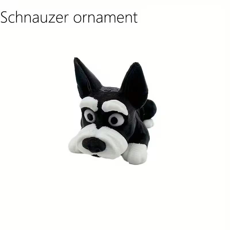 3D Printed Cute Dog Figurine Mini Desktop Ornament Pet Dog Model Decor Gift