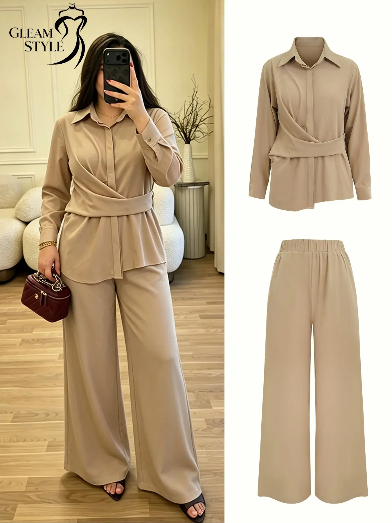 2026 Fall Winter European Style French Women's Shirt, Button Decor, Double Breasted, Plain Pattern, Unlined, Batch Number 20260319