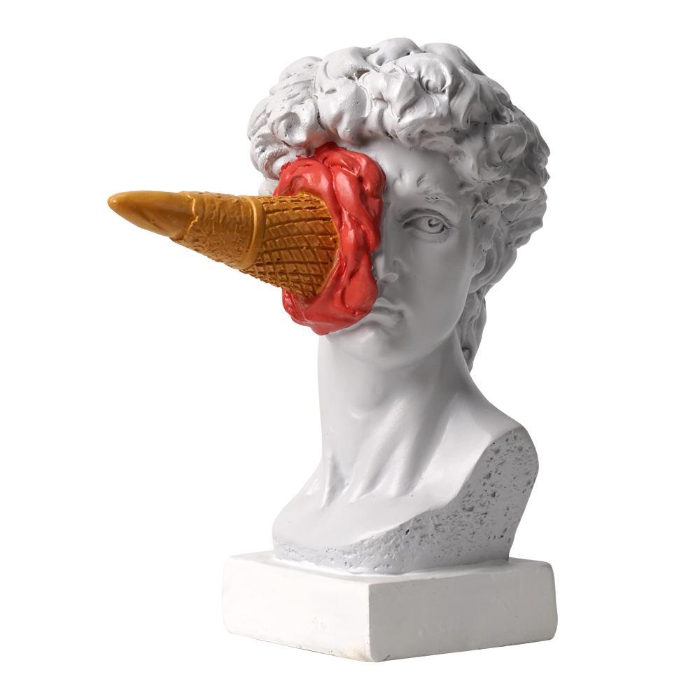 Ice Cream David Sculpture for Valentine's Day Gifts, 1 Count Resin Character Sculpture, Modern Home Desktop Bookshelf Creative Ornaments, Mean Girls Decorations, Figurine, Decoration