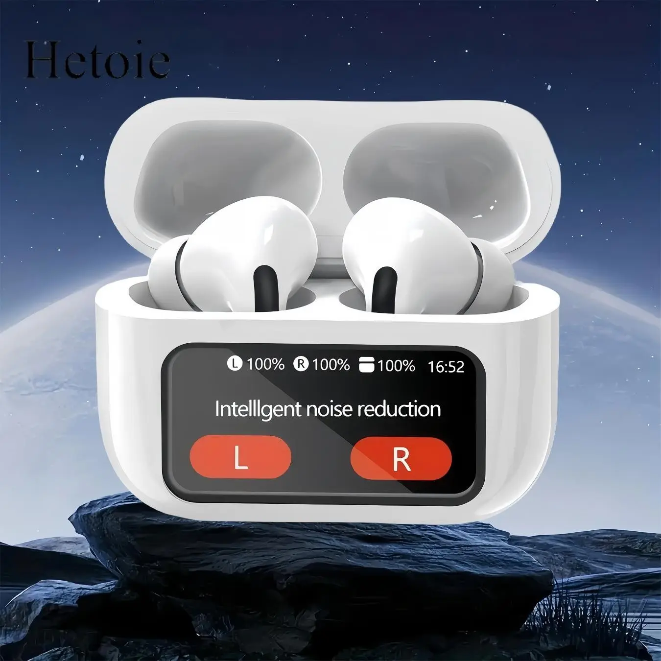 Wireless Earphones with Touch Control LED Display, Noise-Canceling, Long Battery Life, Clear Microphone, Bluetooth-compatible Connectivity