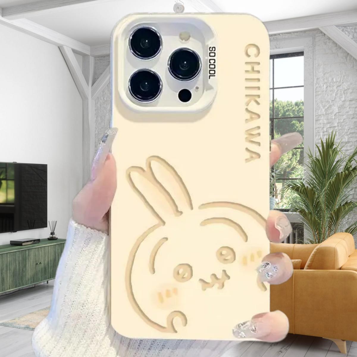 Cute Cartoon C-Chiikawa C-Couple Style Phone Case for iPhone 17 16 15 14 13 12 11 & Samsung S26 S25 S24 S23 S22 Plus Ultra, Fashion Design, Best Christmas Gift for Fans