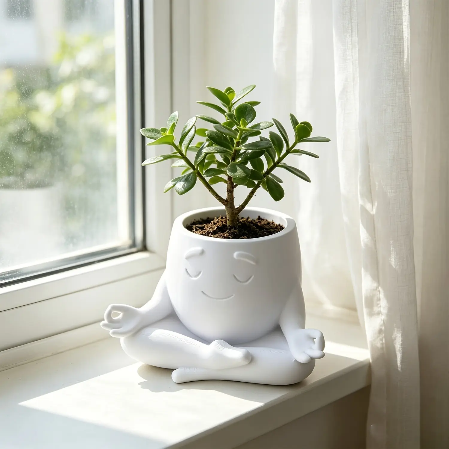 Unique Meditation-Style Succulent Planter Pot, Fun and Eye-Catching, Ideal for Small Plants, Creative Desk Decor, Gardening Gift, Home Decoration, Unique Pots