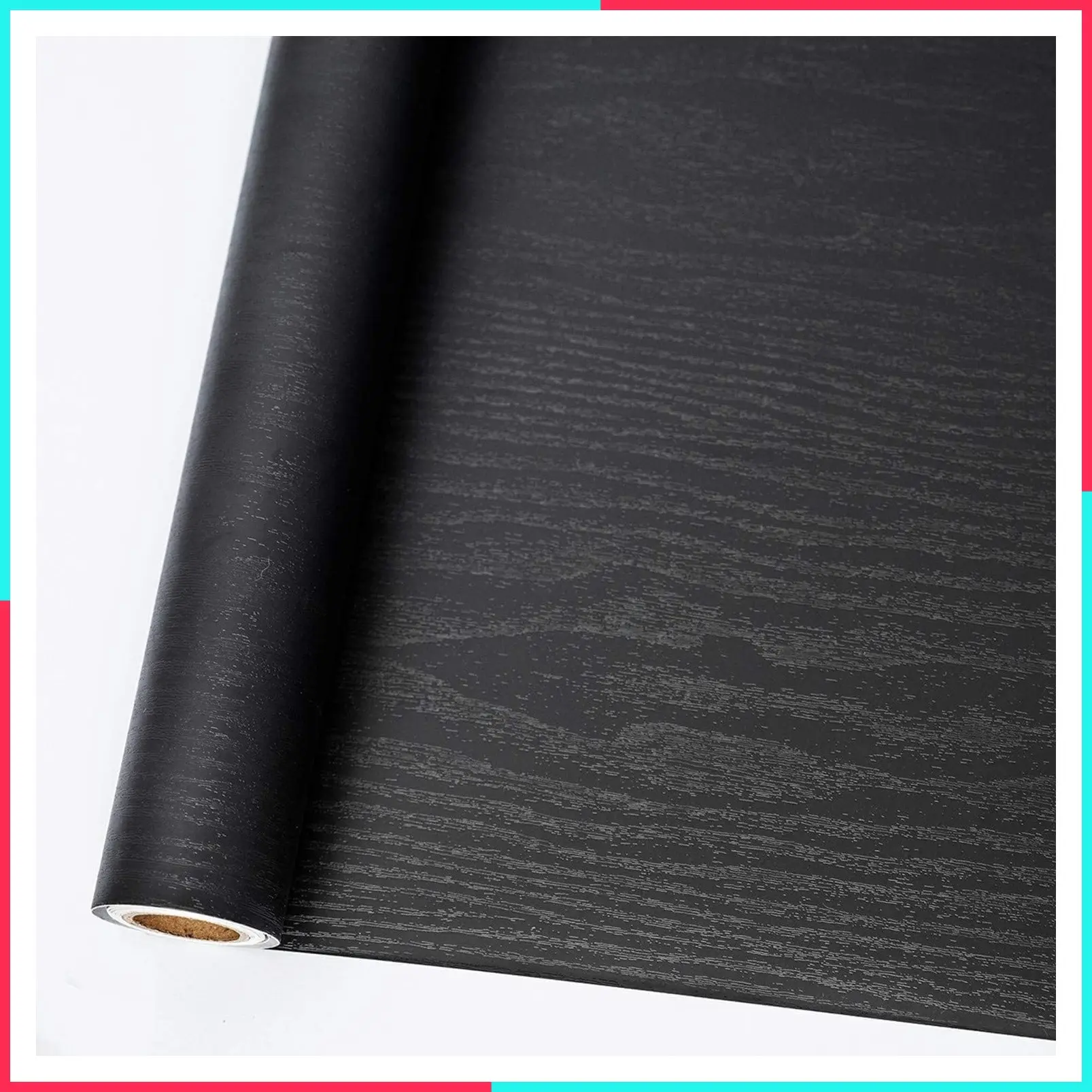 Black Wood Contact Paper Peel and Stick Wallpaper for Cabinets