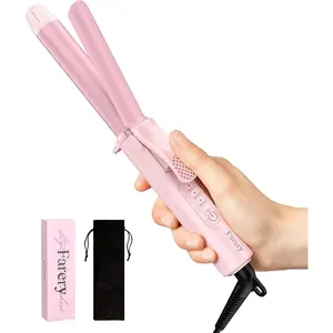 Travel Size 3/4 Inch Mini Curling Iron, 100-240V Dual Voltage for Short Hair, 3 Adjustable Temp, Auto-Off, Ceramic Mini Hair Curler Infused Keratin&Argan Oil with Storage Bag