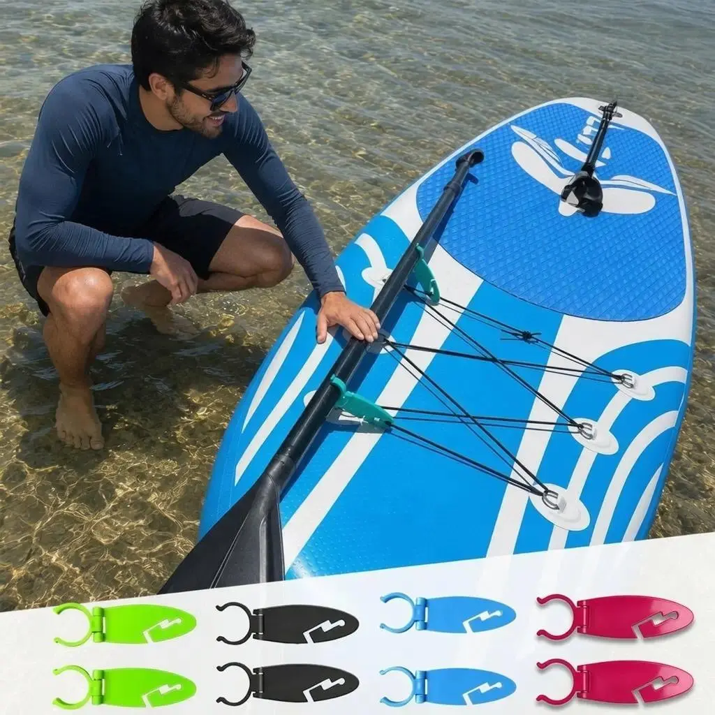 4 Set Universal Paddle Board & Kayak Clips – PP Plastic Mounting Clips for Cup Holders, Fits Most 5-7 Inch Boards, Durable Lightweight Paddle Holder Accessories for Paddle Boarding, Kayaking, Fishing & Outdoor Use