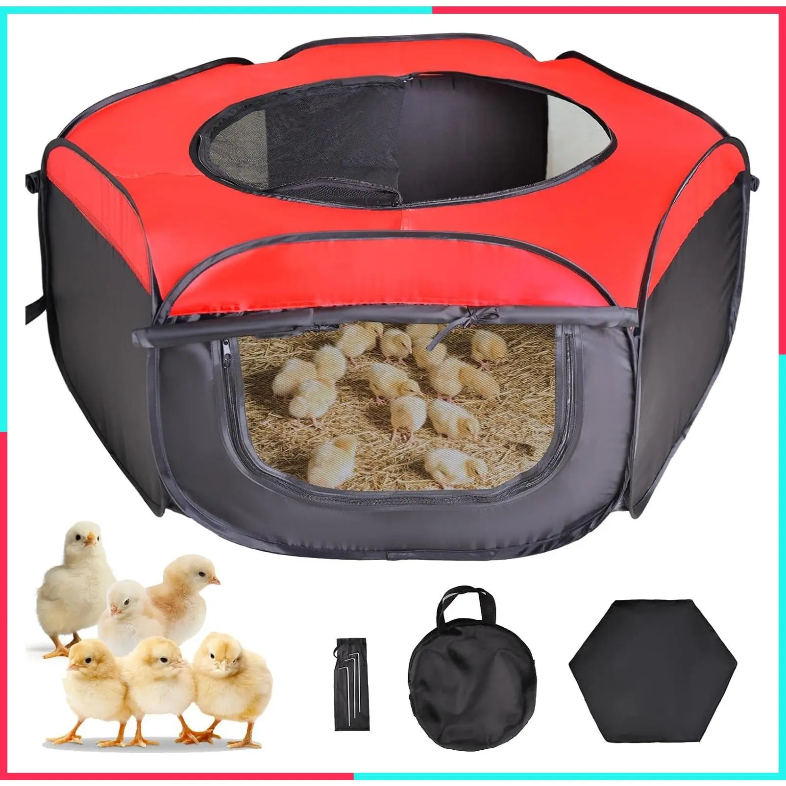 Chick Brooder Box Starter Kit for Up to 15 Chicks, Chicken Brooder
