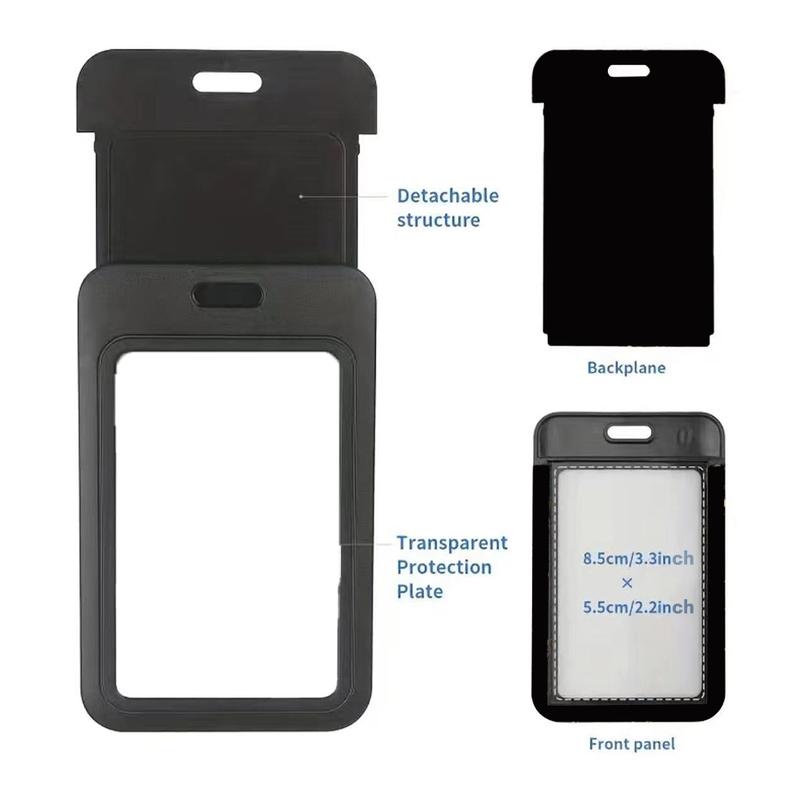 Retractable Badge Holder, Portable ID Card Reel, Card Sleeve with Breakaway Safety Clip-on, Adjustable Nylon Cord & Metal Spring Clip for Nurses, Teachers & Office Workers, Badge Reels Retractable