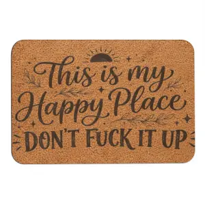 This Is My Happy Place Floor Mat, Funny Quote Entrance Rug, Unique Front Porch Mat, Music Inspired Home Decor, Cool Housewarming Gift Mat