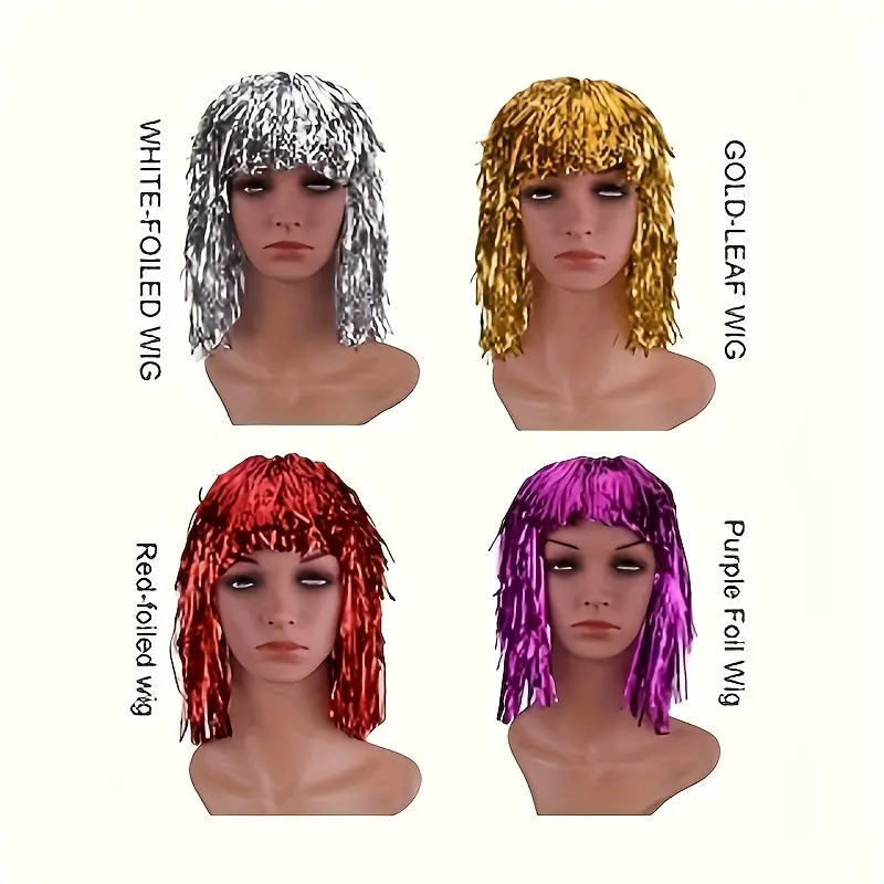 6-piece set of plastic flashing wigs, no feathers, no electricity required, suitable for role-playing and parties