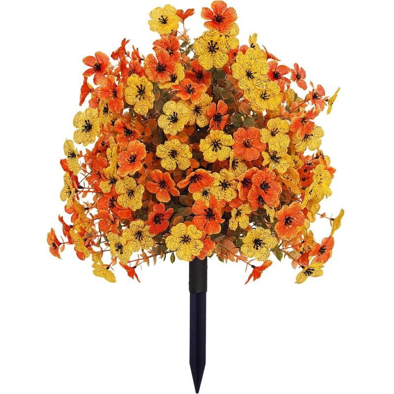 Artificial Flowers for Outdoor Indoor Garden Home Decoration, Faux Flower Daisy with Eucalyptus Leaves Fake Plants Greenery Boxwood Porch Patio