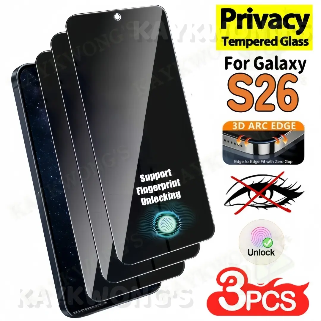 KAYKWONG'S For Samsung Galaxy S22/s23/s24/S25/S26 Series Screen Protector Film Set, 3-Piece Privacy Protection, Anti-Spy, Precise Fit, High Touch Sensitivity