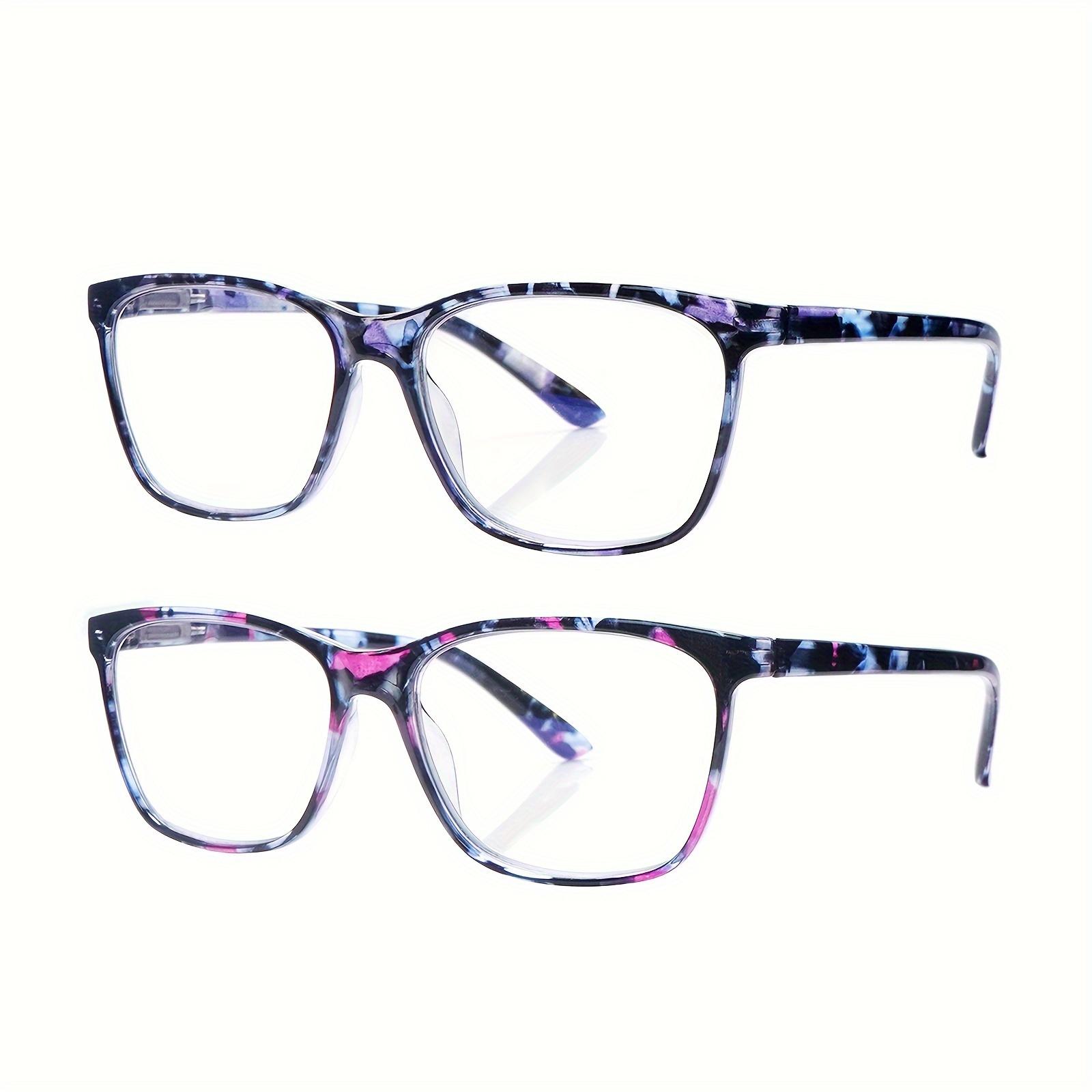 DEAAOK 2 Pack Progressive Multifocal Reading Glasses Anti Blue Light Women Readers with Spring Hinge Computer Eyeglasses