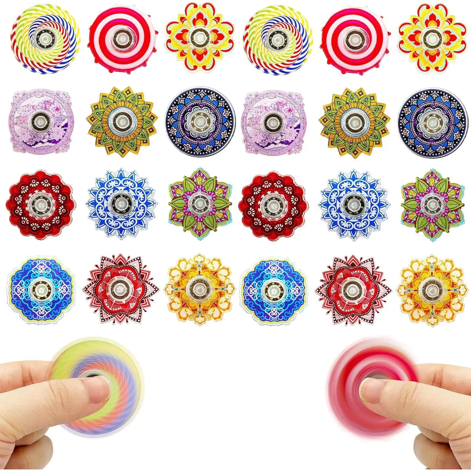 52pcs Mini Fidget Spinners Toys, Easter Basket Stuffers, Easter Gifts for Kids, Anxiety Stress Relief Sensory Toys Birthday Gifts Party Favors for Kids Adults Treasure Box Classroom Prizesfidget toys