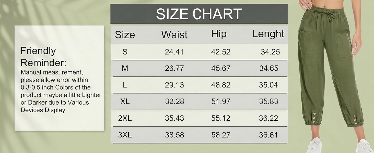 Women's Capri Pants High Waist Drawstring Cinch Bottom with Button Cotton Loose Casual Trouser with Pockets summer outfits Women's Capri Pants High Waist Drawstring Cinch Bottom with Button Cotton Loose Casual Trouser with Pockets summer outfits
