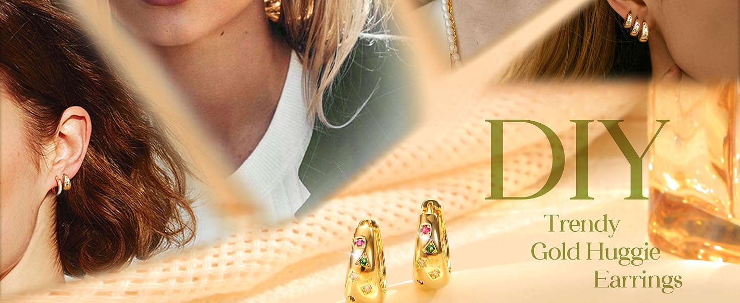 LOLIAS Gold Hoop Earrings Set for Women - 3Pairs Chunky Gold Silver Huggie Earrings Small 14K Gold Filled Earrings Lightweight Hypoallergenic MultiColored CZ Hoop Earrings Stacks for Multiple Piercing LOLIAS Gold Hoop Earrings Set for Women - 3Pairs Chunky Gold Silver Huggie Earrings Small 14K Gold Filled Earrings Lightweight Hypoallergenic MultiColored CZ Hoop Earrings Stacks for Multiple Piercing