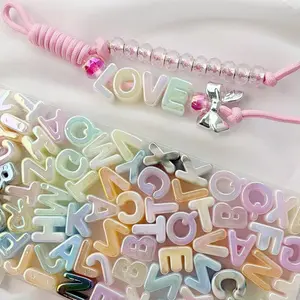 60pcs Letter Set + 10 Macaron Lanyards, Summer Cool Combo, Bag Charm, Custom Name Letters, Graduation Gift, Best Friend Gift, Classmate Gift