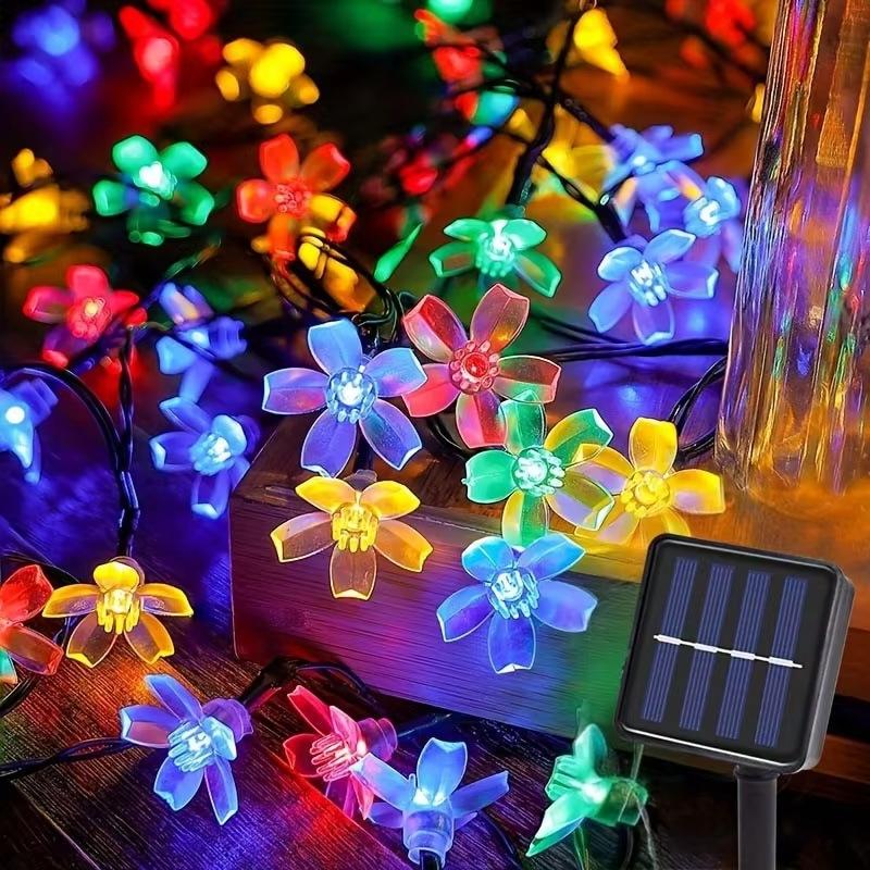 1PC，Solar Flower String Lights 7m/50led, Outdoor Solar Fairy Lamp, Waterproof Ip44, 8 Modes, Garden & Courtyard Decor#SolarStringLights #SolarFlowerLights #OutdoorLighting #GardenDecor #FairyLights #WaterproofLights #PatioDecor #8ModesLights