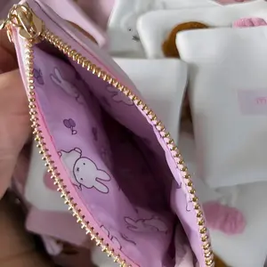 Kawaii Anime Miffy Rabbit Coin Purse Japanese Cartoon Cute Embroidered Makeup Bag Headphones Lipstick Small Item Storage Bag