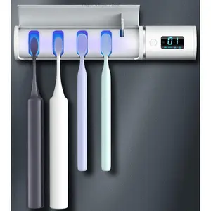Toothbrush Cleaner, Toothbrush Sanitizer, UV-C Rechargeable Wall Mounted Toothbrush Holder Cleaner with Fan Drying & LED Display, Intelligent Sensing Toothbrush Cleaner for Bathroom, 4 Toothbrush Slots & Timer FunctionH8QuickRepairZone