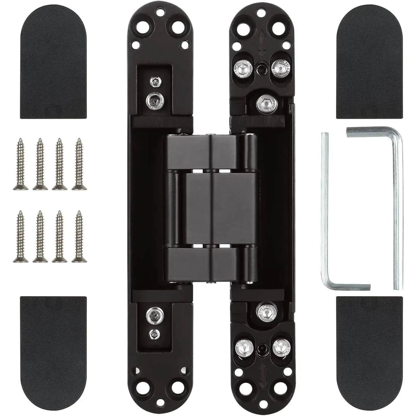 7 Inch  Door Hinges Heavy Duty Invisible Door Hinge 180  Swing Concealed Doors Hinge Zinc Alloy 3 Way Adjustable  Hinges 7 x 2.8 x 1 Inch Black
