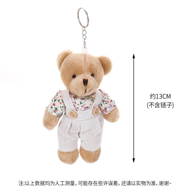 A variety of linen couples teddy bear plush toy pendant linen clothes bear bag keychain pendant doll