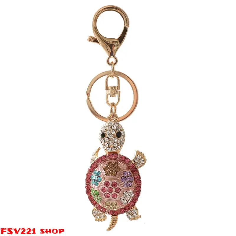 Sea Turtle Shaped Decorative Pendant (with Key Ring, Sparkling Rhinestone Turtle Keychain Crystal Embellished Tortoise Bag Charm For Handbags, Backpacks & Keys Colorful Rhinestone Tortoise Keychain Accessory For Women's Bags, Purses & Gifts campingessenti