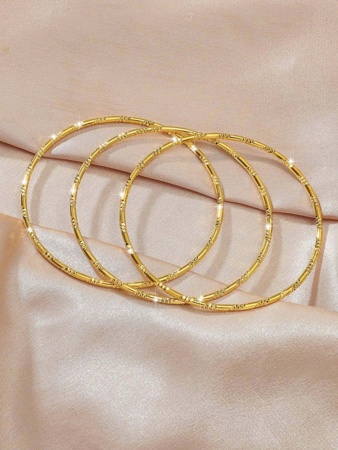 Bohemian Style 3-Piece Bracelet Set, 24k Copper Exquisite Bangle, Waterproof Minimalist Jewelry, Perfect Gift for Women