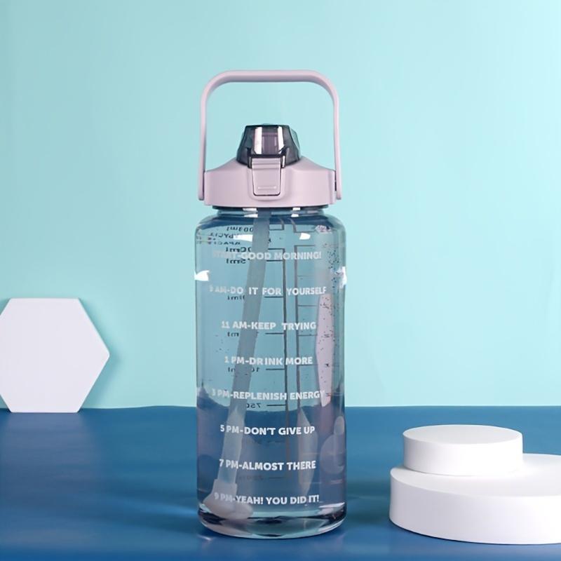 2000ml/67oz Large Capacity Water Bottle with Time Marker, Leakproof BPA-Free Tritan Plastic, Motivational Sports Bottle with Straw and Handle for Outdoor Fitness, Hydration Tracking Water Jug Drinkware Cup Tumbler Mug Bottled Washable