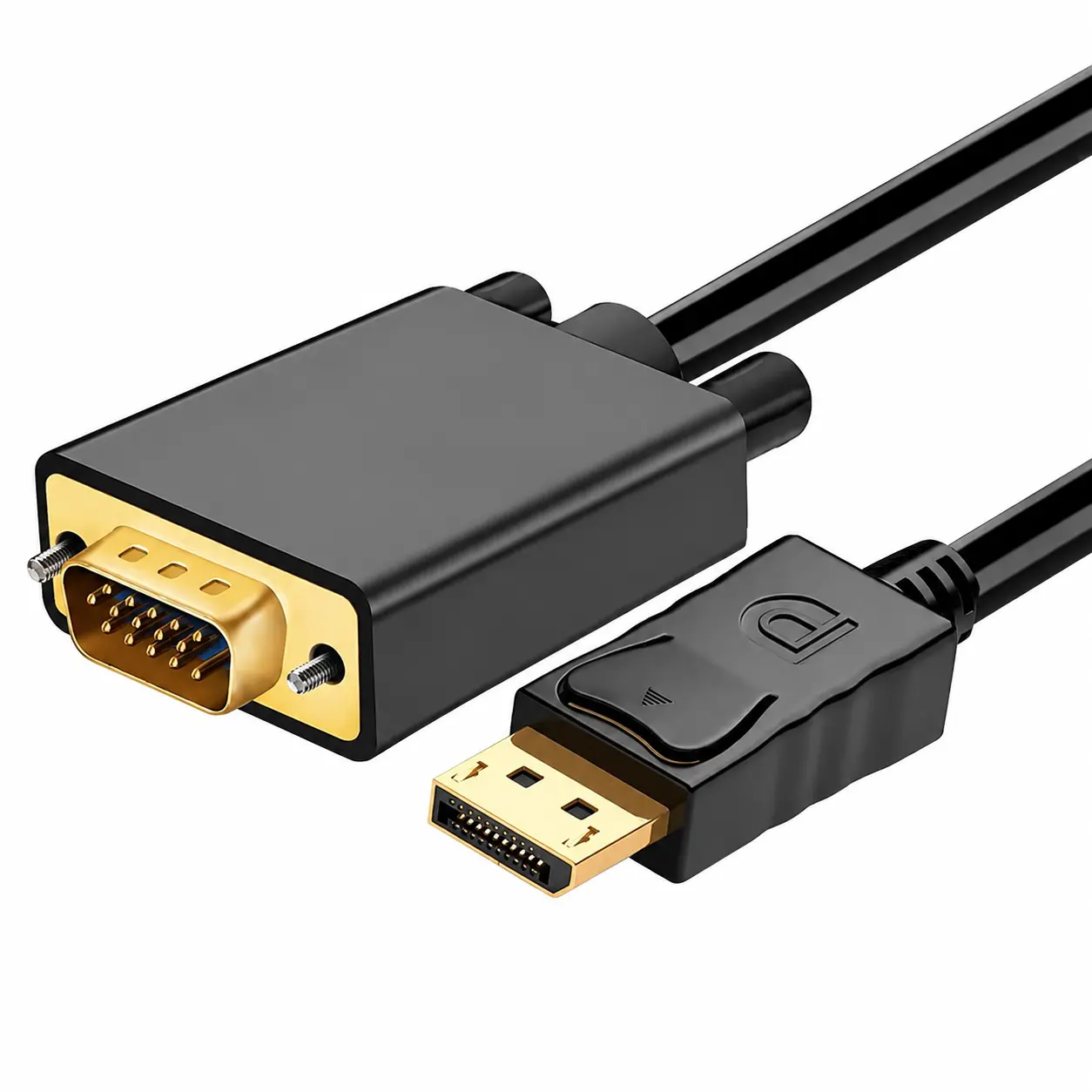 High-Performance 1.8m DisplayPort to HDMI/VGA/DVI Adapter Cable - 4K@60Hz, Plug-and-Play, Stable Signal for Desktops, Laptops, Dual-Monitor Setups