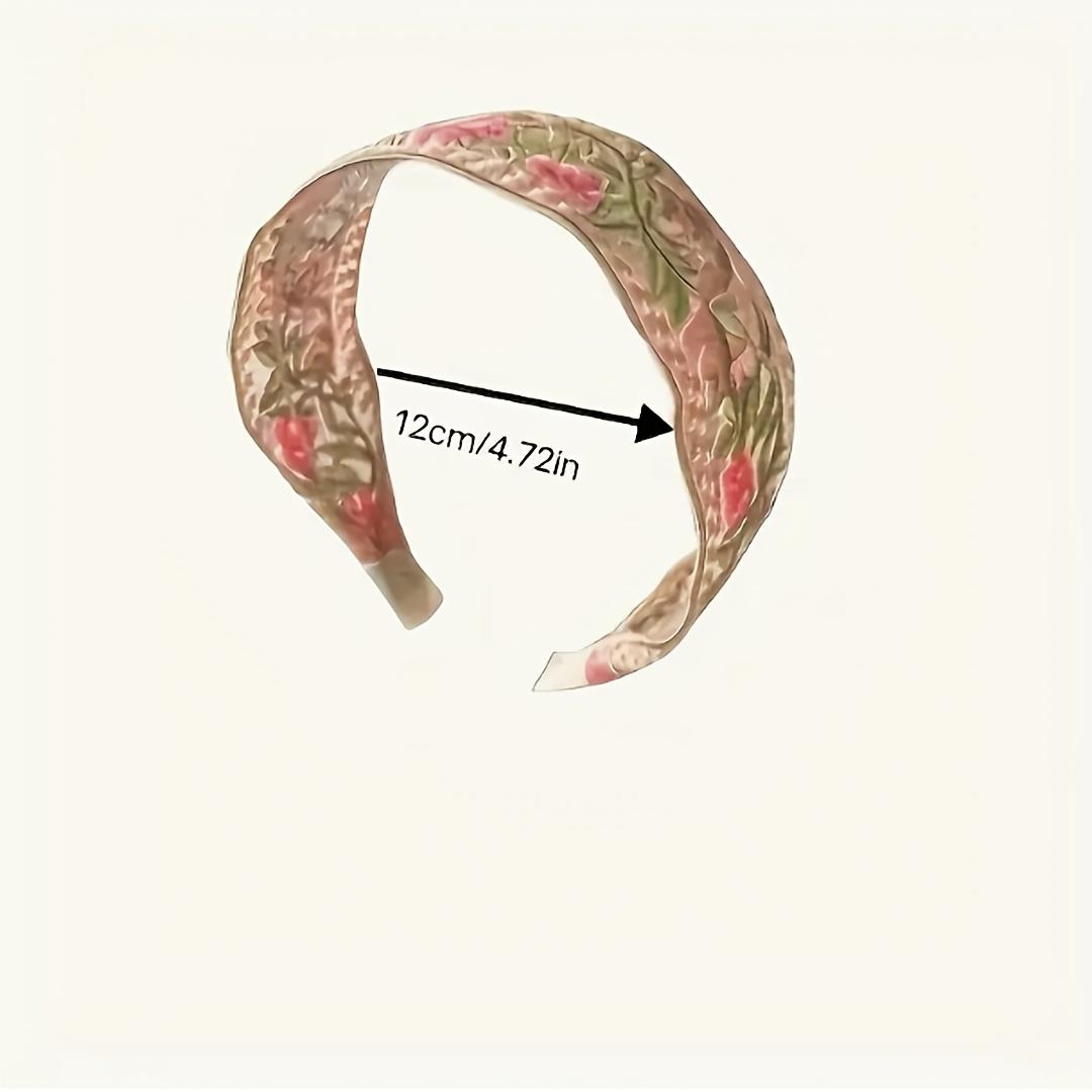 Women's Elegant Polyester 3-Piece Rose Embroidered Lace Sports Headbands - Synthetic, Stretch Fit Romantic Floral Headwear for Bridal Wedding Parties, One Size, Party