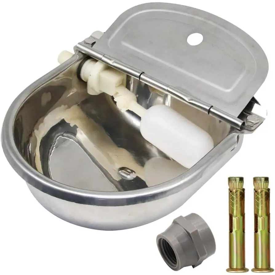 Automatic Water Trough Feeder Bowl with Float for Cattle Horse Goat Sheep Animals Stainless Pet Livestock Water Tool
