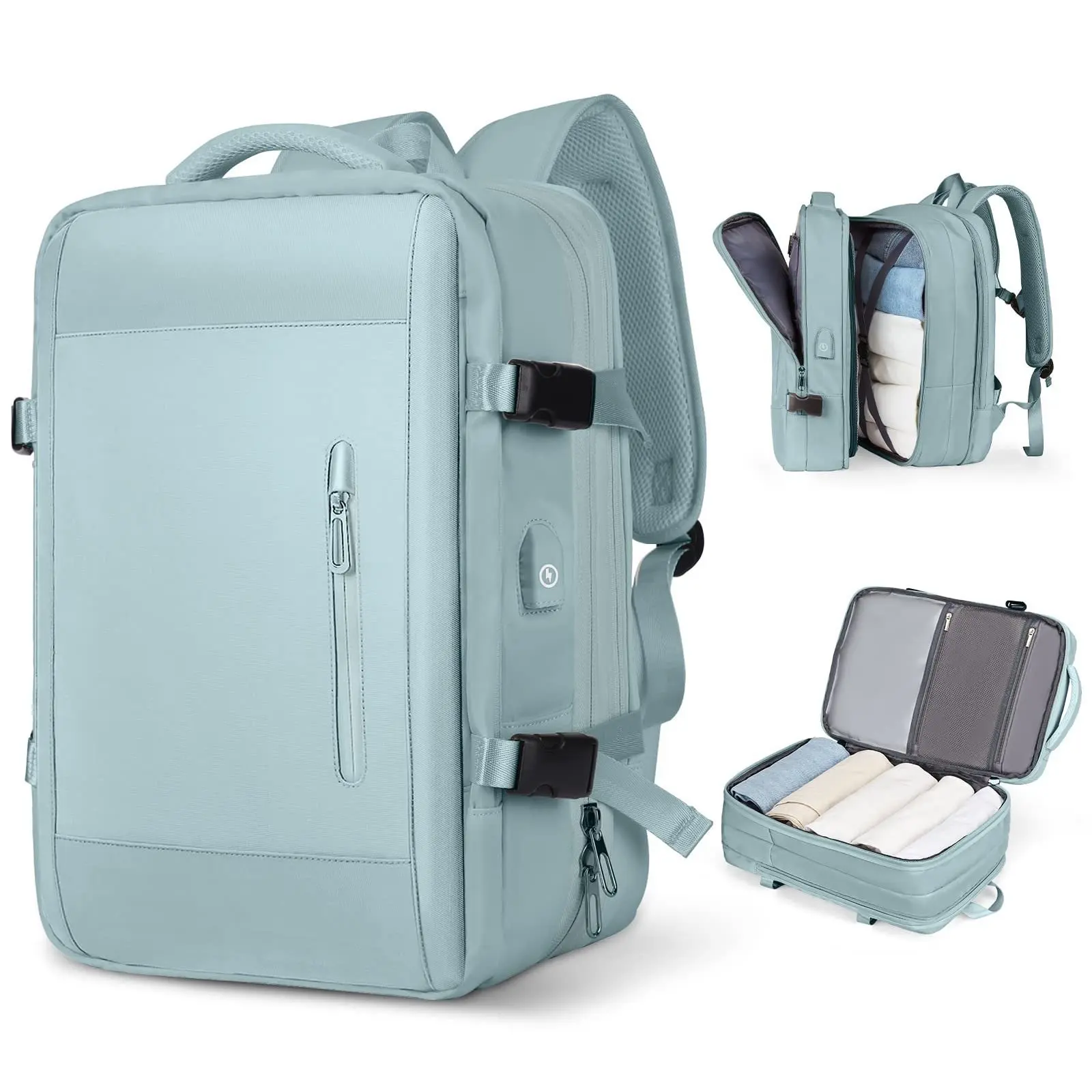 New Large Capacity Business Bag, Multi-Functional Charging Backpack, Expandable Travel Backpack for Airplane, Carry On Backpack, Laptop Bag Luggage Style