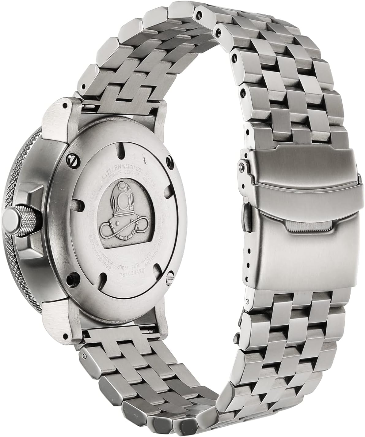 Stainless steel/Silicone Watch band For Citizen Eco-Drive Promaster BJ8050 Sea Dive Watch, with Silver Adapters (Watch is not included))