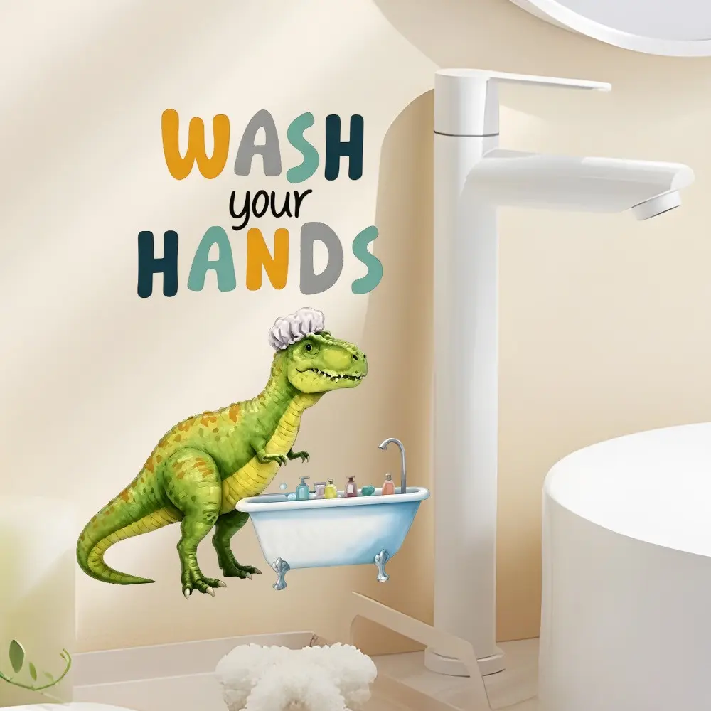 Dinosaur Toilet Stickers, Creative Dinosaur Toilet Patch, PVC Waterproof, Self-Adhesive, Reusable, Bathroom and Public Restroom Decor