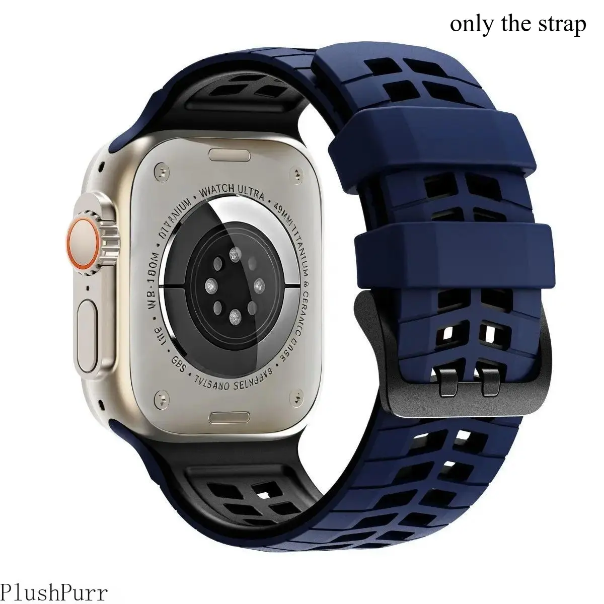 Two-tone double-hole silicone watch band, adjustable and breathable. Fits Apple Watch Series 1 to S11 & Ultra, soft and comfy for sports and daily use. Strap only. tiktokshopbacktoschool