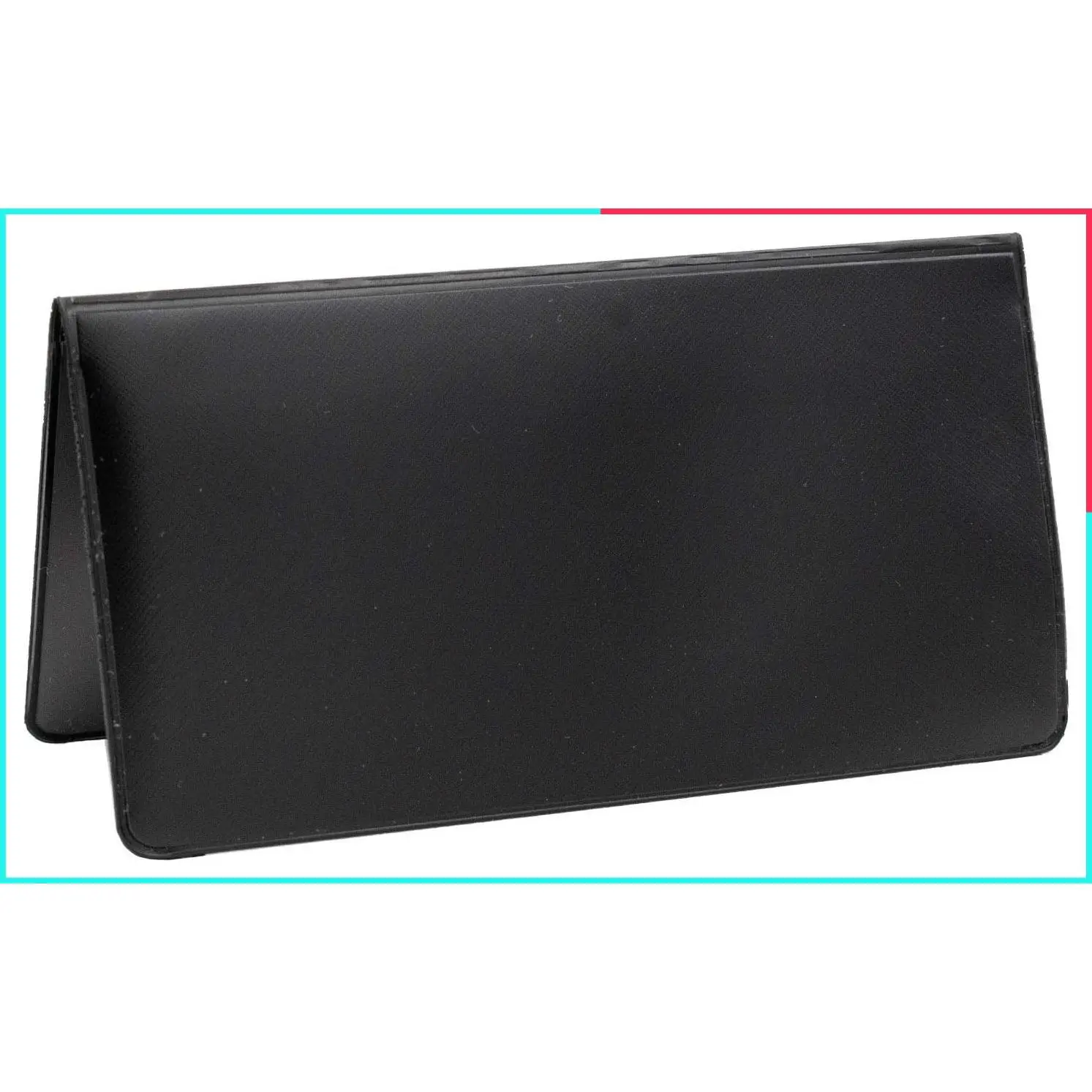 Black Vinyl Checkbook Cover with Top Tear Feature – Personal Size