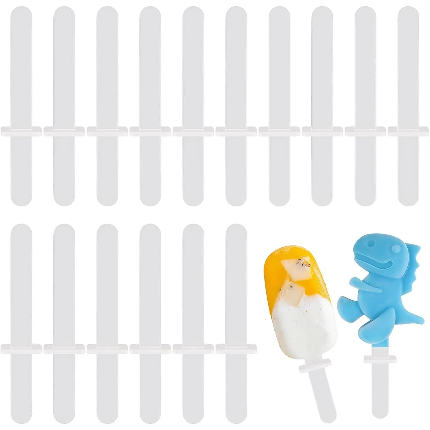 16 count Popsicle Plastic Sticks ,Ice Pop Sticks | for  Mini Popsicle  Mold,for  Cake Candy Gifts Party