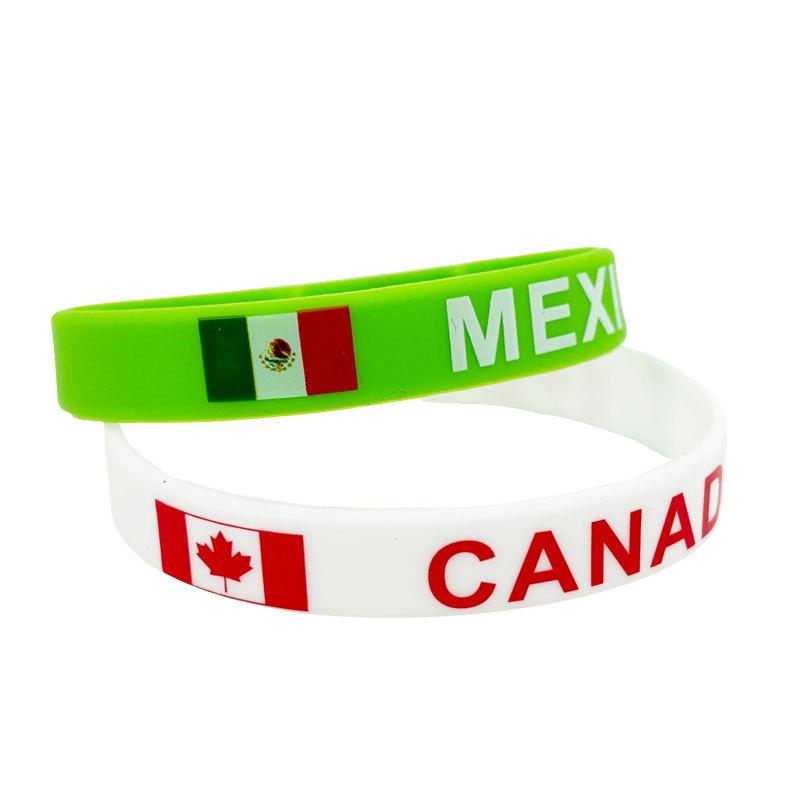 2026 World Cup commemorative silicone bracelet Mexico flag wristband bracelet