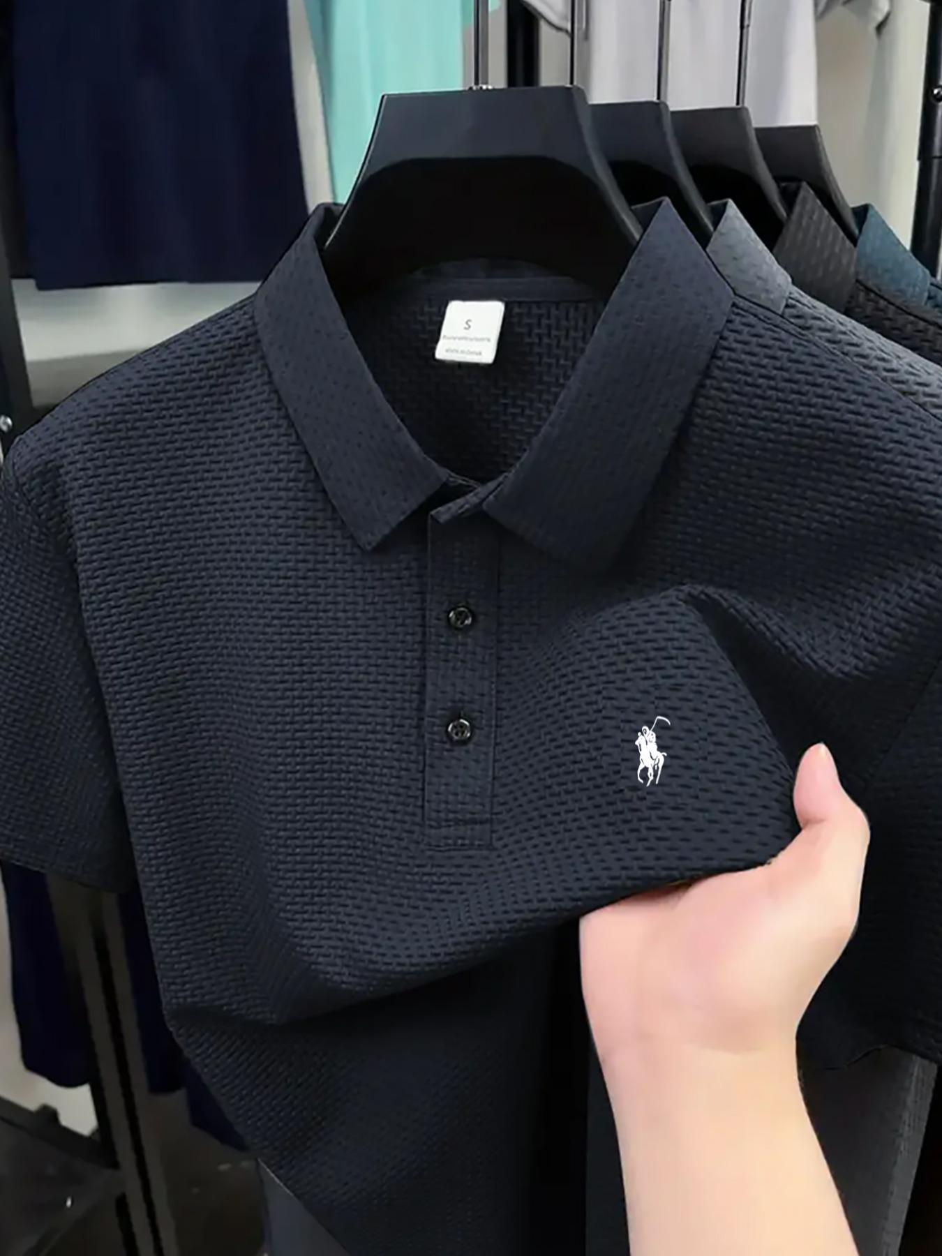 Men's Regular Fit Letter Print Polo Shirt, Casual Short Sleeve Collared Top for Summer, Fashion Men's Clothes for Daily Wear