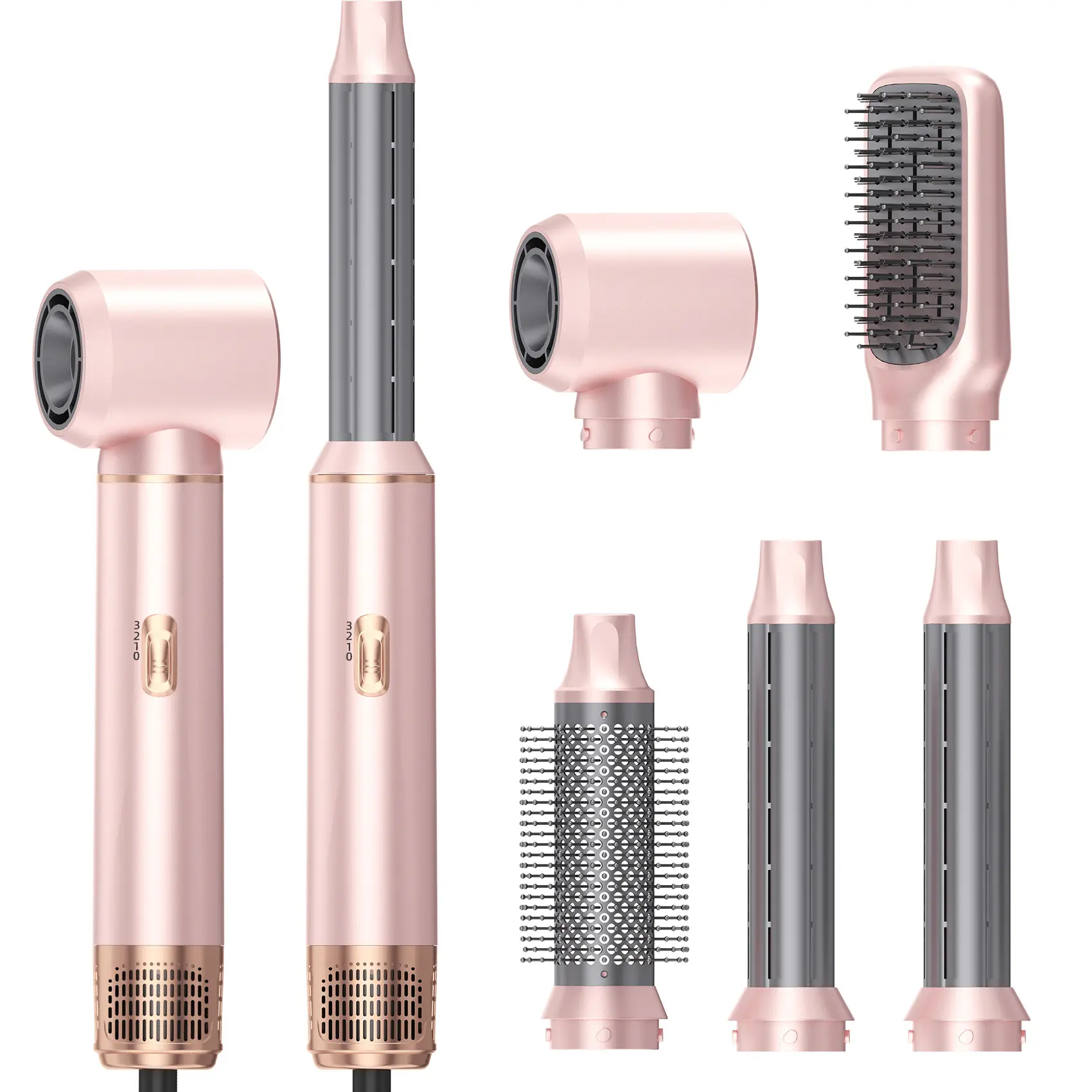 5-in-1 Hot Air Brush – Upgraded Styler for Straightening, Curling, Drying & Smoothing, Includes Curling Attachment, Great Christmas & New Year Gift