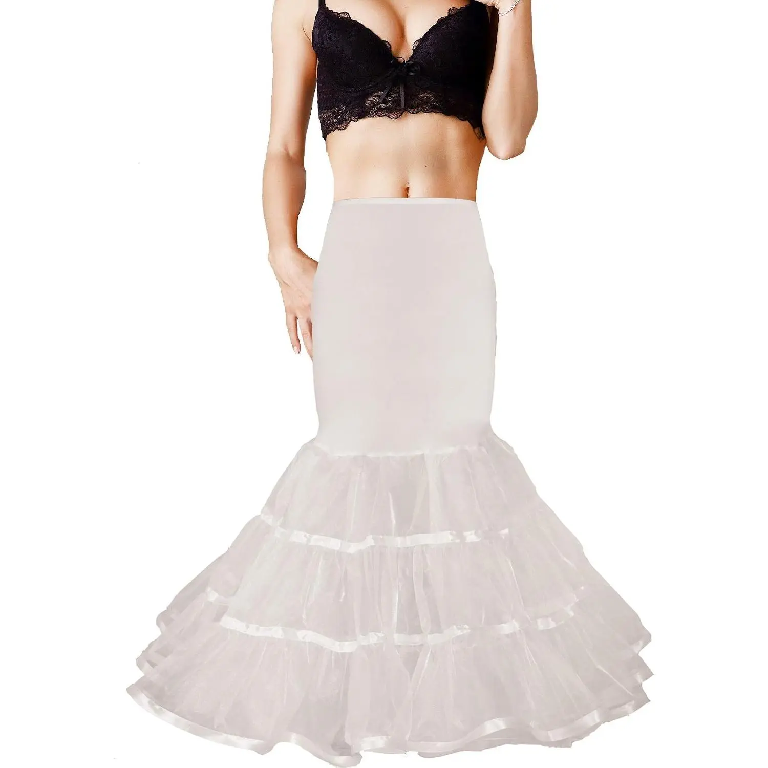 Women Mermaid Petticoat Fishtail Underskirt Trumpet Crinoline for Mermaid Wedding DressGift.